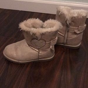 Beige/ silver girl boots